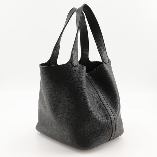 HERMES Handbag Taurillon Clemence black Picotan MM Women Used Authentic