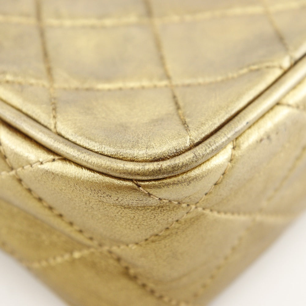 CHANEL Shoulder Bag A03727 lambskin gold Matrasse Fringe ChainShoulder Women Used Authentic