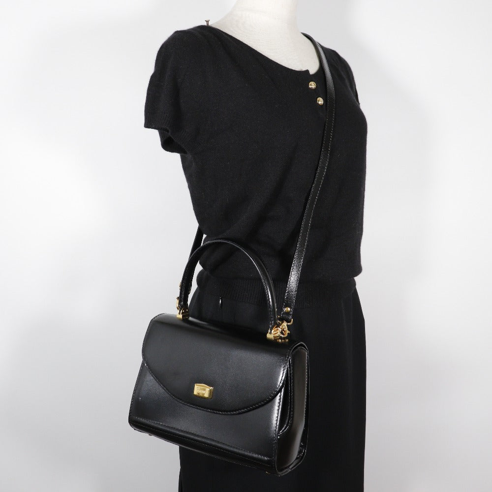 BALLY Handbag Calfskin black 2WAYShoulder One handle Women Used Authentic