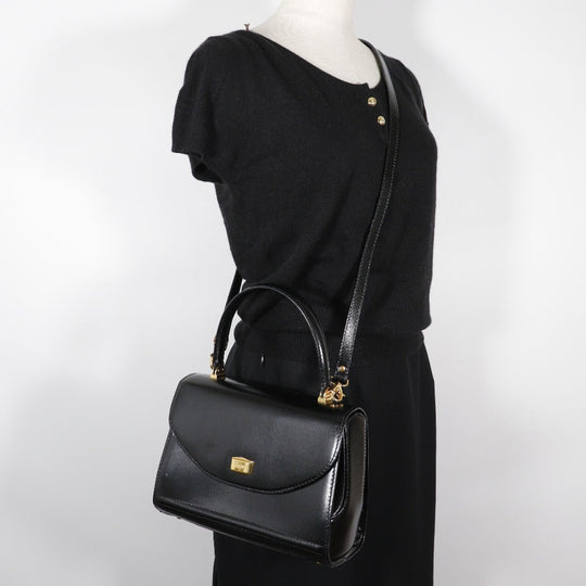 BALLY Handbag Calfskin black 2WAYShoulder One handle Women Used Authentic