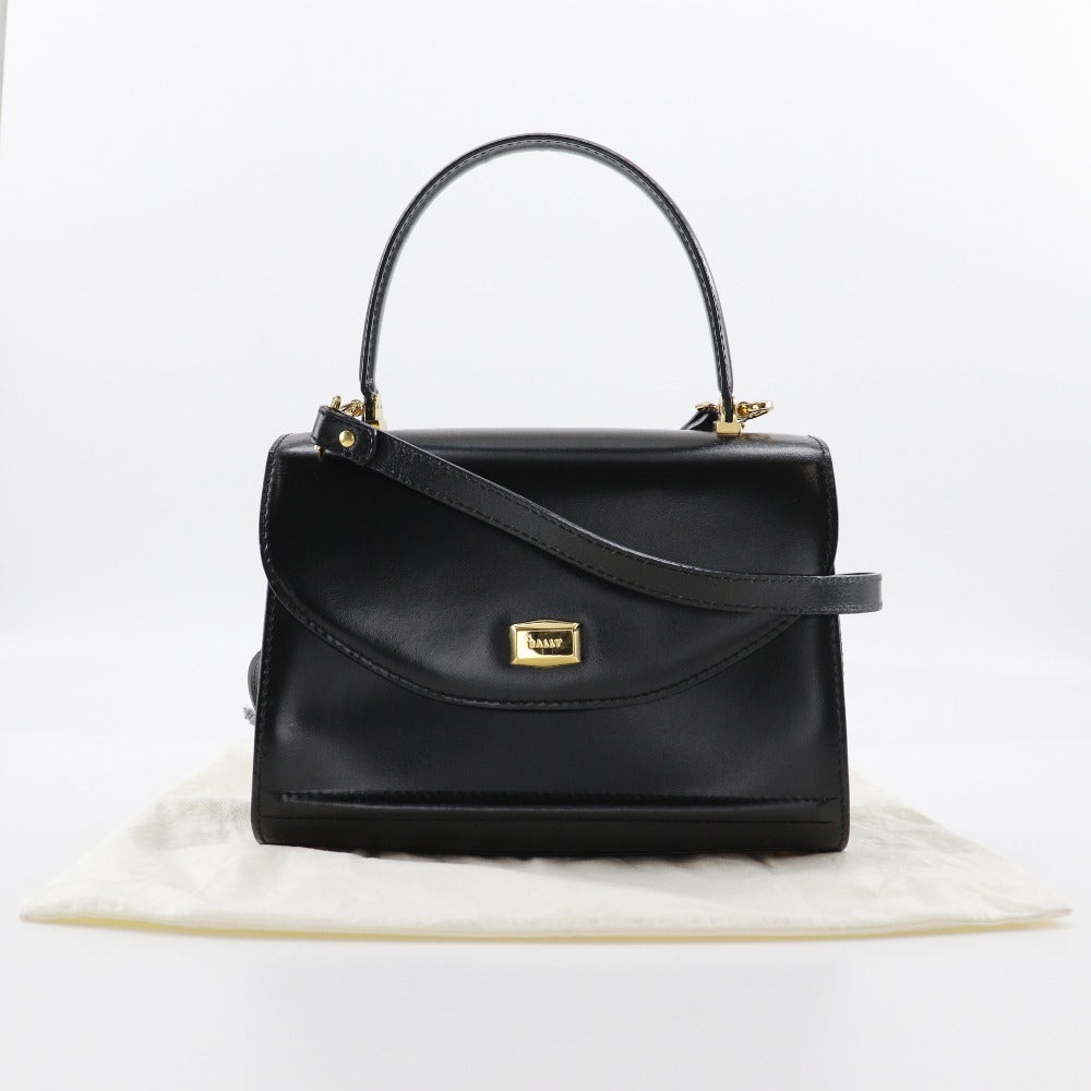 BALLY Handbag Calfskin black 2WAYShoulder One handle Women Used Authentic