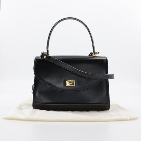 BALLY Handbag Calfskin black 2WAYShoulder One handle Women Used Authentic