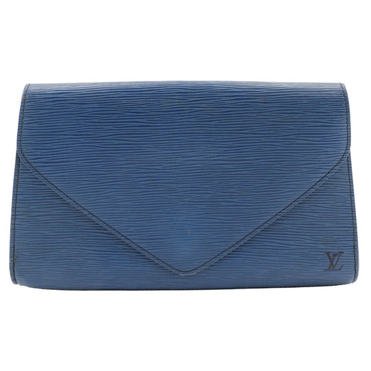 LOUIS VUITTON Clutch bag M52635 Epi Leather Blue business bag Art deco Women Used Authentic