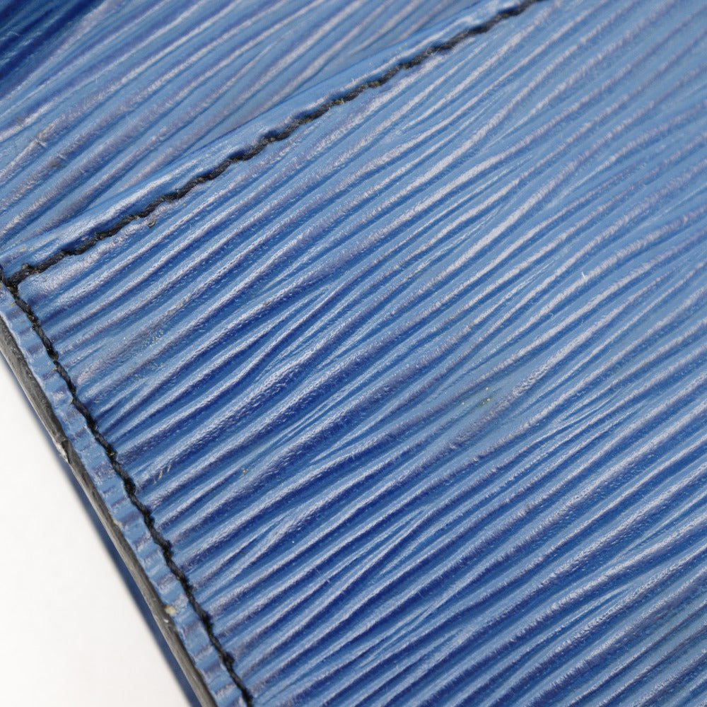 LOUIS VUITTON Clutch bag M52635 Epi Leather Blue business bag Art deco Women Used Authentic