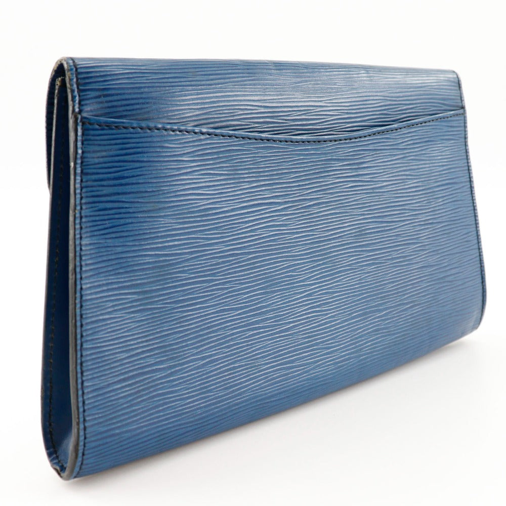 LOUIS VUITTON Clutch bag M52635 Epi Leather Blue business bag Art deco Women Used Authentic