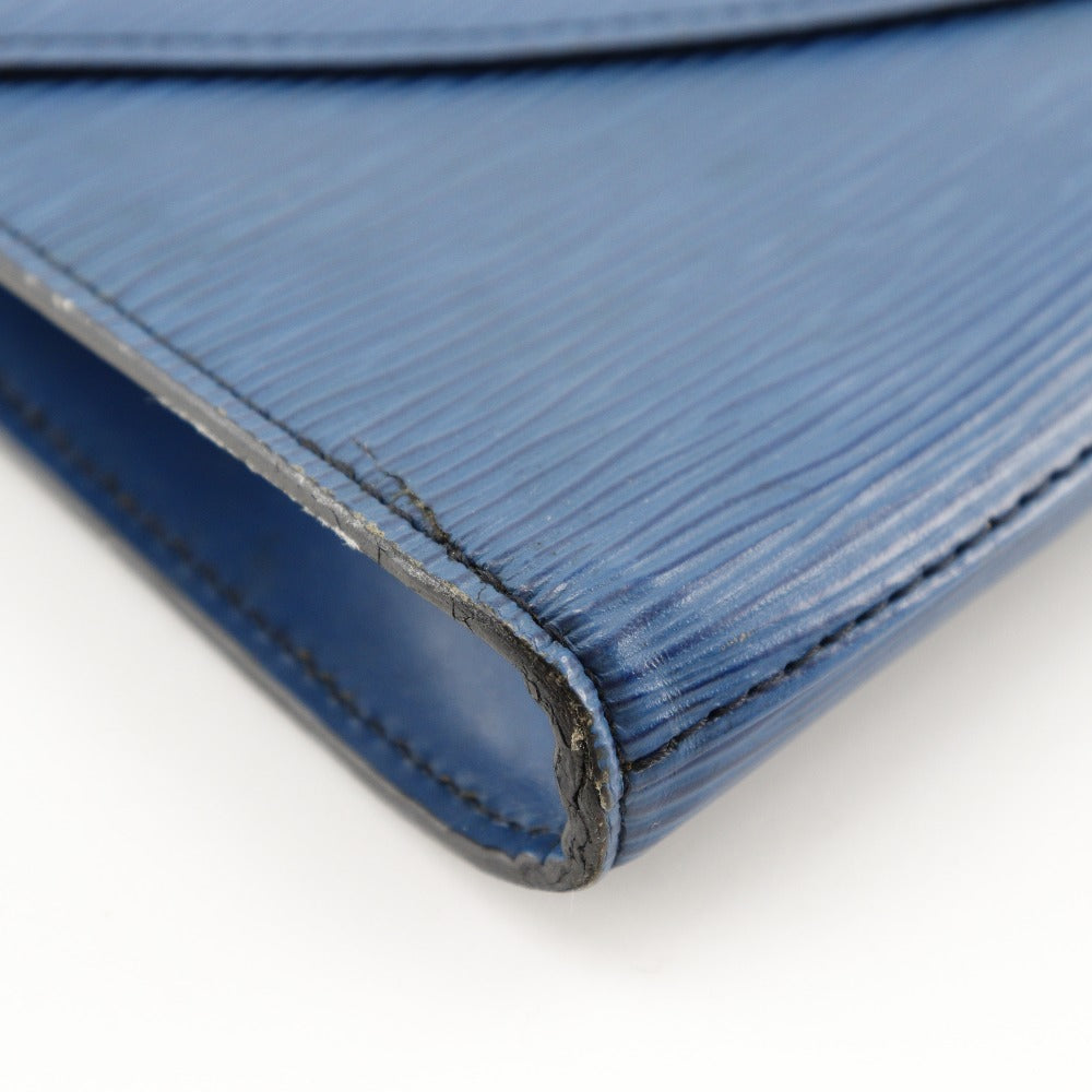 LOUIS VUITTON Clutch bag M52635 Epi Leather Blue business bag Art deco Women Used Authentic