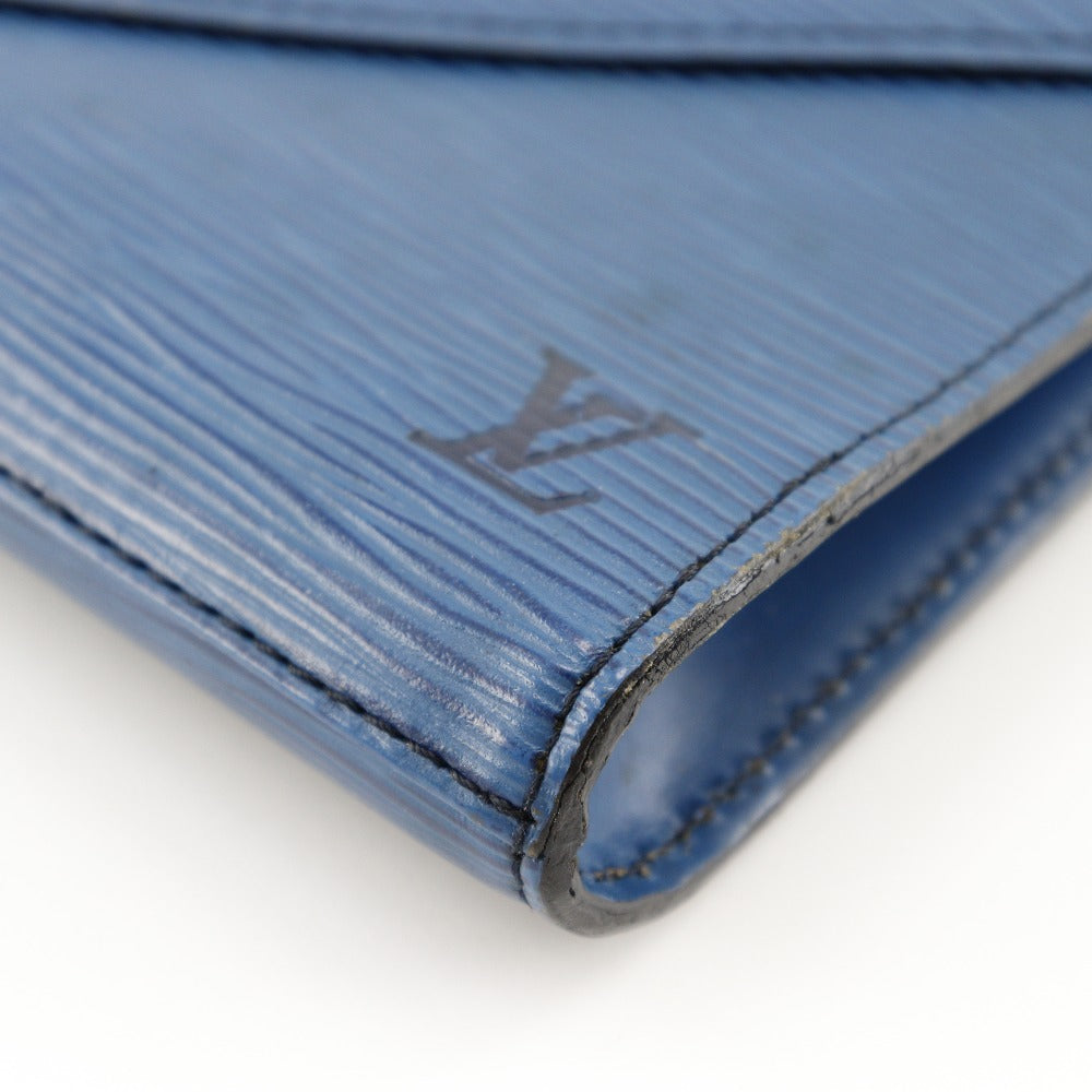 LOUIS VUITTON Clutch bag M52635 Epi Leather Blue business bag Art deco Women Used Authentic