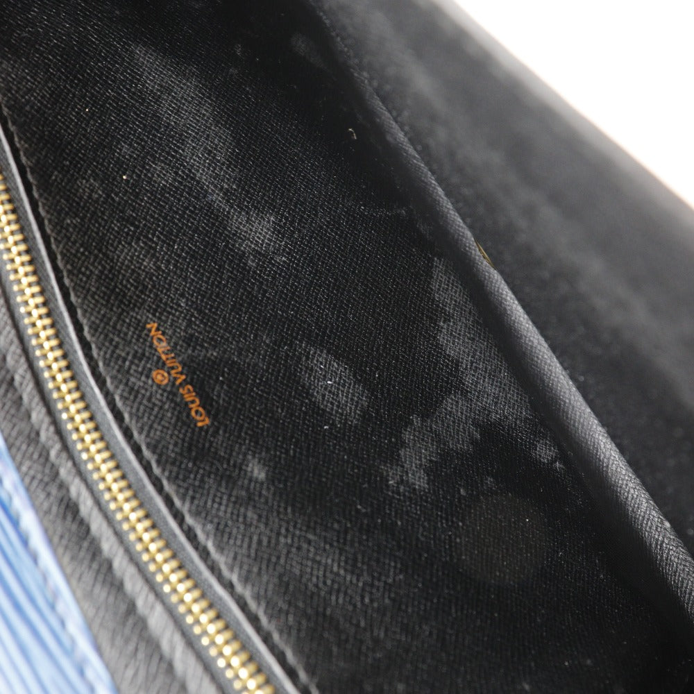 LOUIS VUITTON Clutch bag M52635 Epi Leather Blue business bag Art deco Women Used Authentic