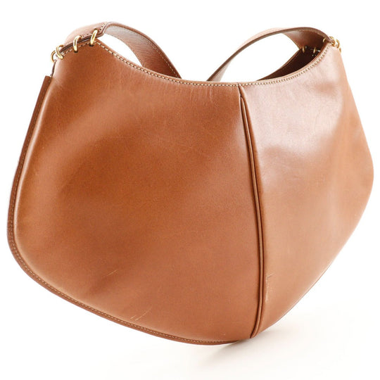 LOEWE Shoulder Bag Calfskin Brown vintage anagram Women Used Authentic