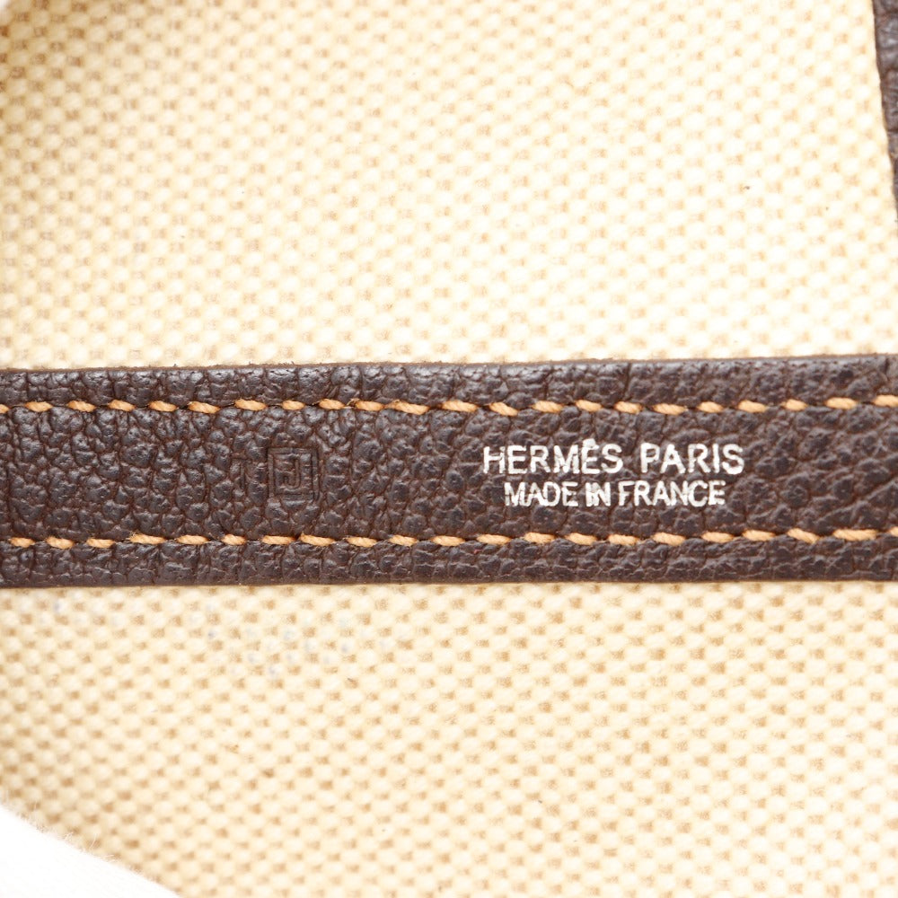 HERMES Tote Bag Tower ash Beige / Brown Garden party PM Women Used Authentic