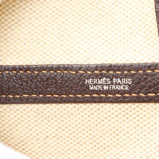 HERMES Tote Bag Tower ash Beige / Brown Garden party PM Women Used Authentic