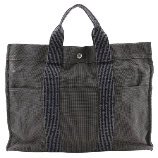 HERMES Handbag Nylon canvas gray Her LineTote MM unisex(Unisex) Used Authentic