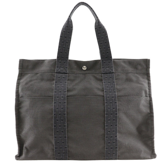 HERMES Tote Bag Nylon canvas gray Her Line Tote GM unisex(Unisex) Used Authentic