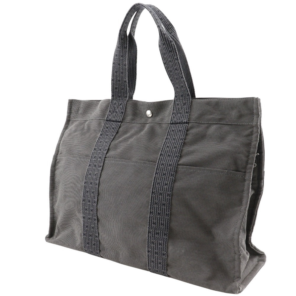 HERMES Tote Bag Nylon canvas gray Her Line Tote GM unisex(Unisex) Used Authentic