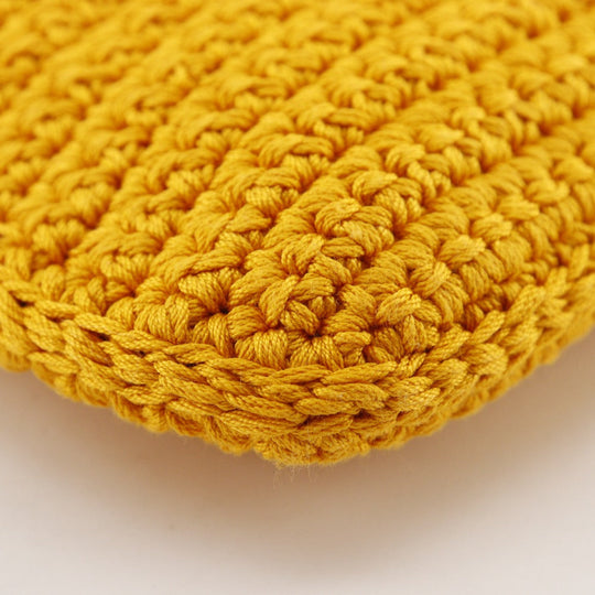 FENDI Shoulder Bag 7AR966 cotton yellow 2-way clutch Baguette Smartphone Bag Women Used Authentic