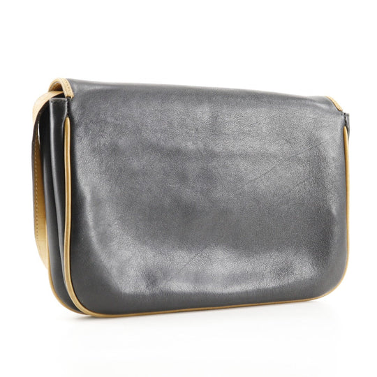 CELINE Shoulder Bag Calfskin black 2-way clutch Old Celine Women Used Authentic