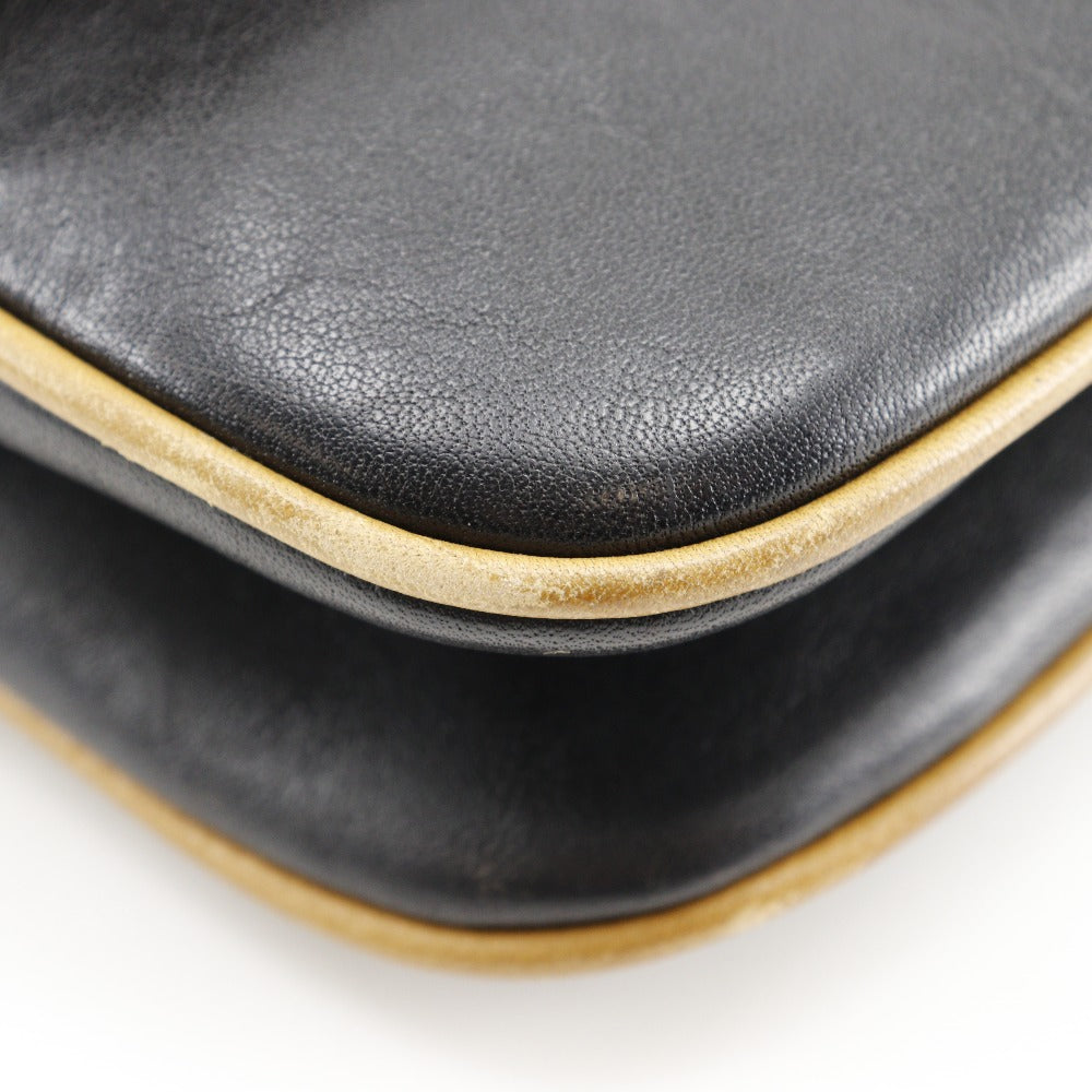 CELINE Shoulder Bag Calfskin black 2-way clutch Old Celine Women Used Authentic