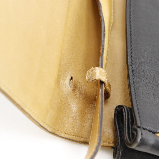 CELINE Shoulder Bag Calfskin black 2-way clutch Old Celine Women Used Authentic
