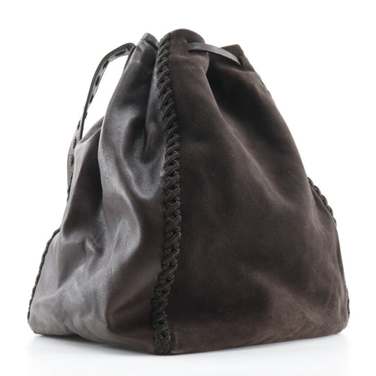 PRADA Shoulder Bag Calfskin, suede Brown Drawstring Shoulder Women Used Authentic