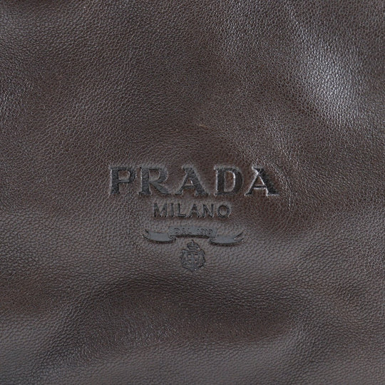 PRADA Shoulder Bag Calfskin, suede Brown Drawstring Shoulder Women Used Authentic