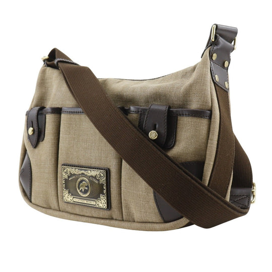 HUNTING WORLD Shoulder Bag canvas beige Women Used Authentic
