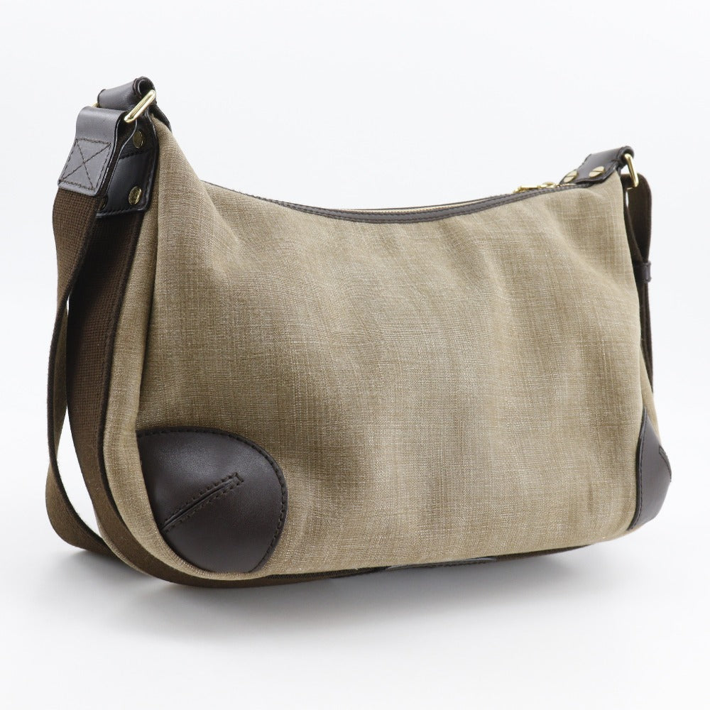 HUNTING WORLD Shoulder Bag canvas beige Women Used Authentic