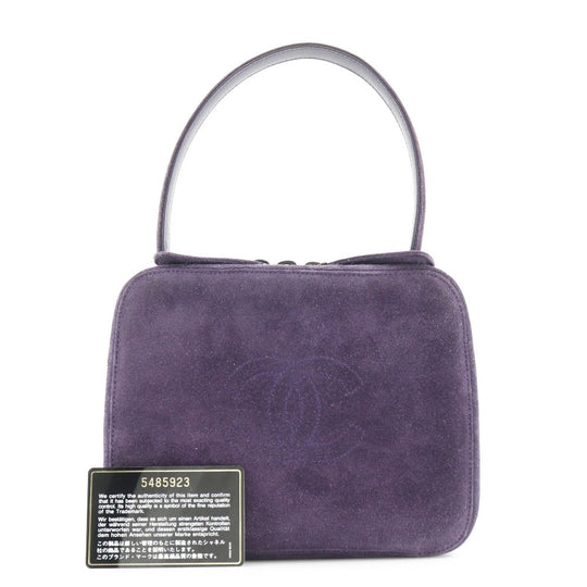 CHANEL Handbag Suede purple COCO Mark One handle Women Used Authentic