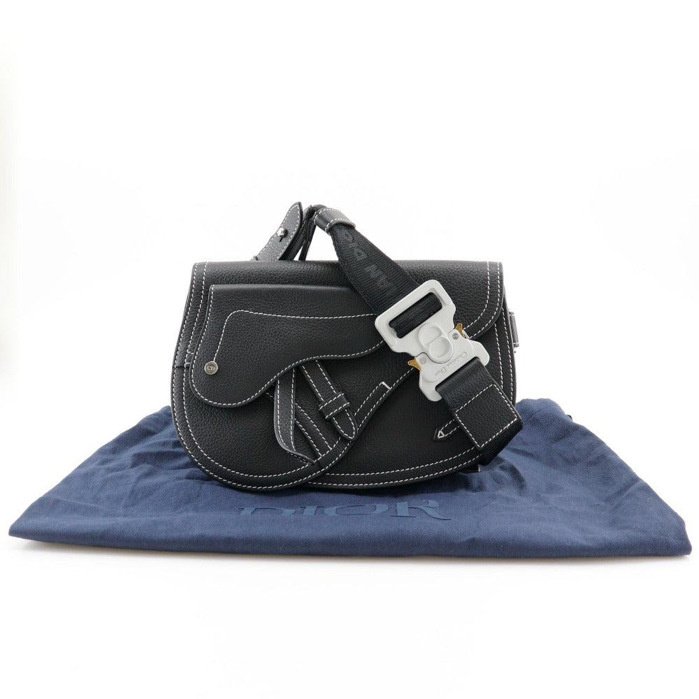 Dior Sling bag Calfskin black saddle mens Used Authentic
