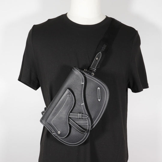 Dior Sling bag Calfskin black saddle mens Used Authentic