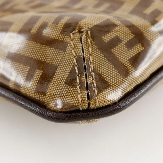FENDI Shoulder Bag Plastics Brown 2-way clutch Zucchino Mamma Bucket Women Used Authentic
