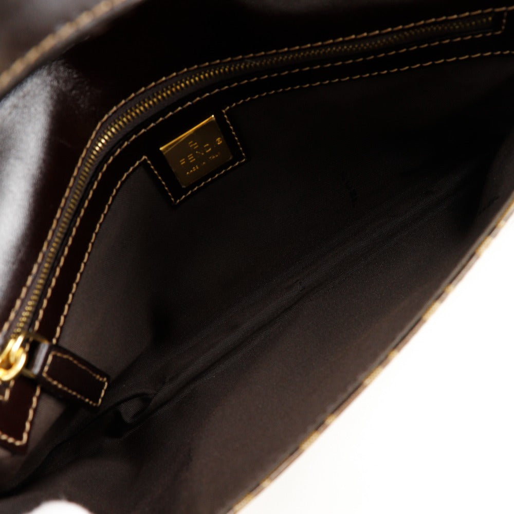 FENDI Shoulder Bag Plastics Brown 2-way clutch Zucchino Mamma Bucket Women Used Authentic
