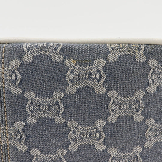 CELINE Handbag Denim, Leather Light blue/white Paris Macadam New Boogie Bag Women Used Authentic