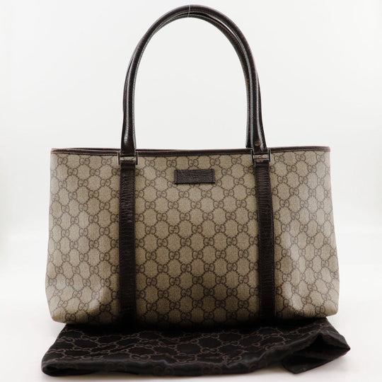GUCCI Tote Bag 114595 GG plus Brown Women Used Authentic