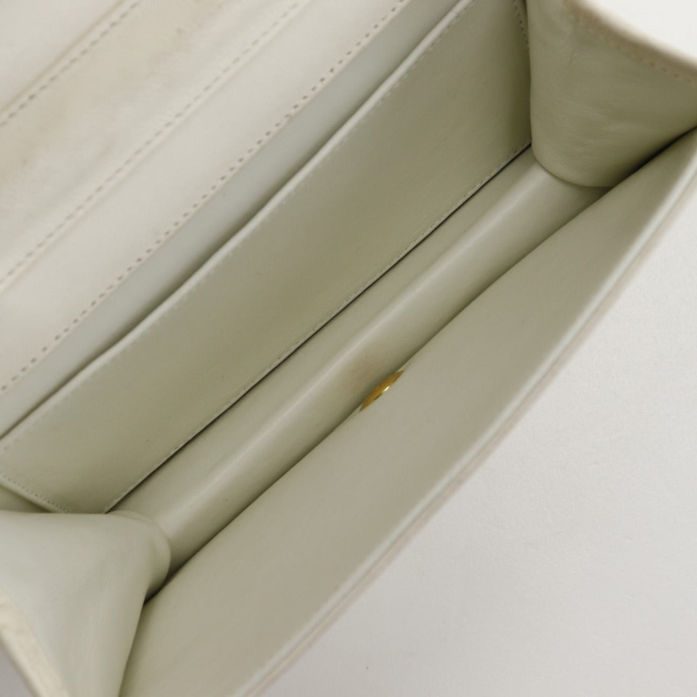 CHANEL Shoulder Bag lambskin White Matrasse ChainShoulder Women Used Authentic