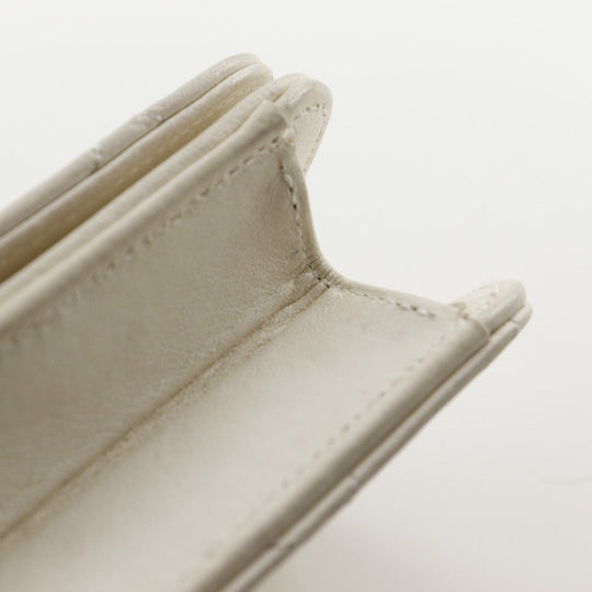 CHANEL Shoulder Bag lambskin White Matrasse ChainShoulder Women Used Authentic