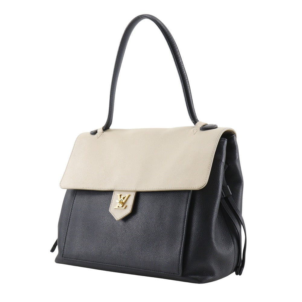 LOUIS VUITTON Tote Bag M50191 Calfskin Black / beige Rock Me MM Women Used Authentic