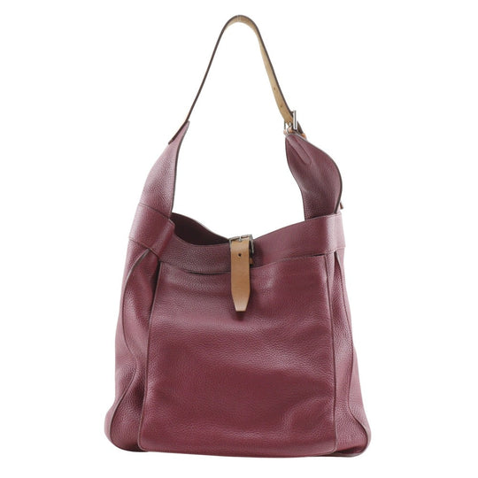 HERMES Shoulder Bag Taurillon Clemence Red Marwali GM Women Used Authentic