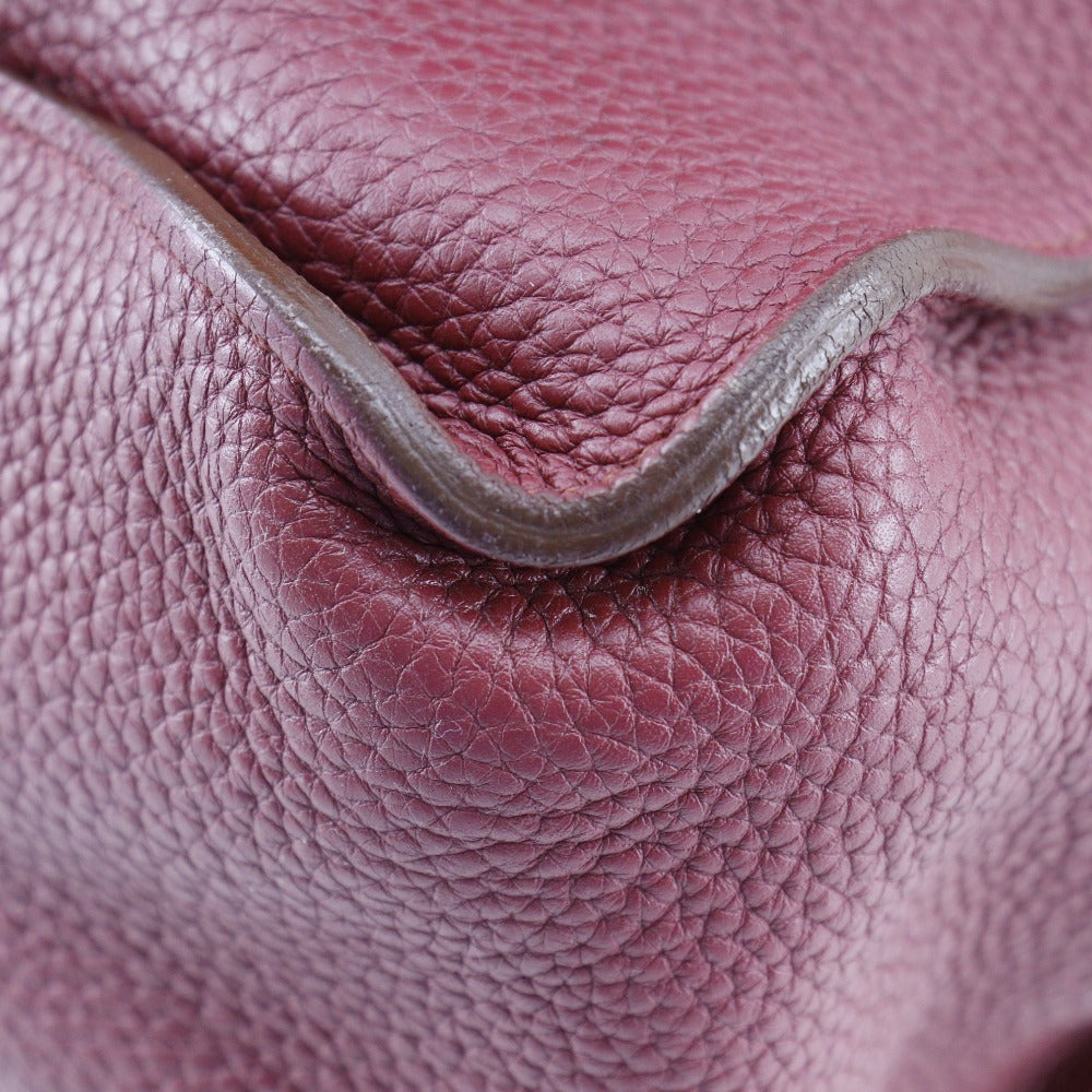 HERMES Shoulder Bag Taurillon Clemence Red Marwali GM Women Used Authentic