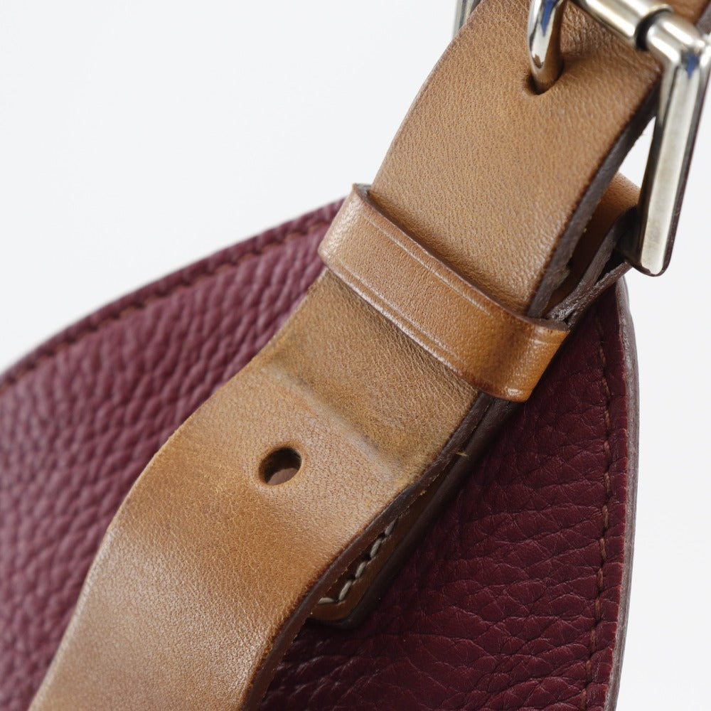 HERMES Shoulder Bag Taurillon Clemence Red Marwali GM Women Used Authentic