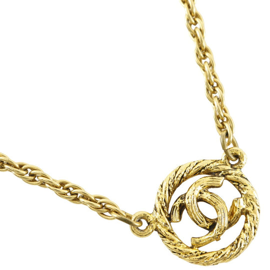CHANEL Necklace Plated Gold gold vintage COCO Mark Women Used Authentic