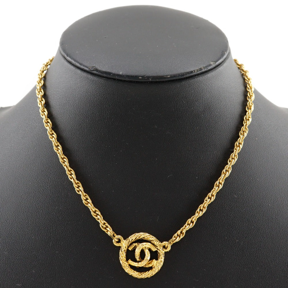CHANEL Necklace Plated Gold gold vintage COCO Mark Women Used Authentic