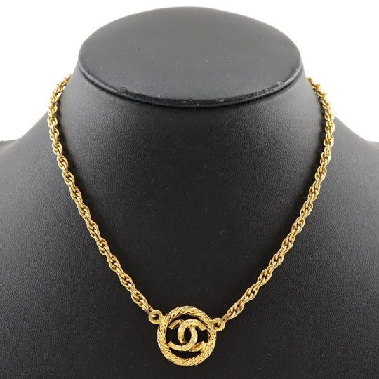 CHANEL Necklace Plated Gold gold vintage COCO Mark Women Used Authentic