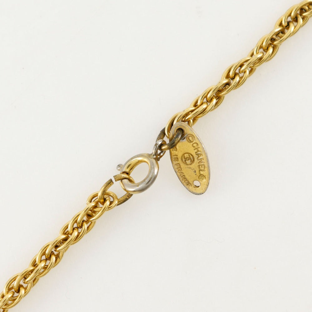 CHANEL Necklace Plated Gold gold vintage COCO Mark Women Used Authentic