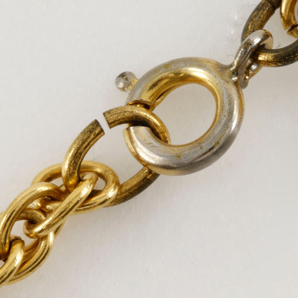 CHANEL Necklace Plated Gold gold vintage COCO Mark Women Used Authentic