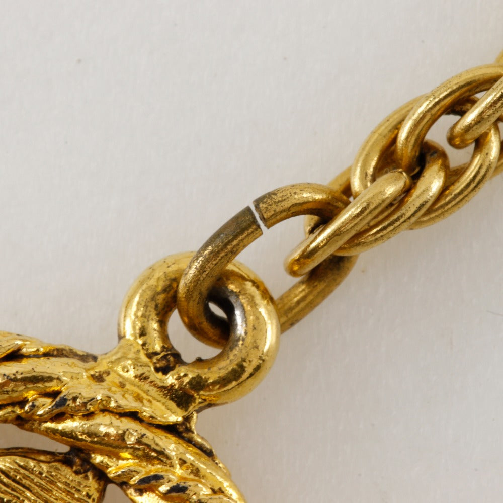 CHANEL Necklace Plated Gold gold vintage COCO Mark Women Used Authentic