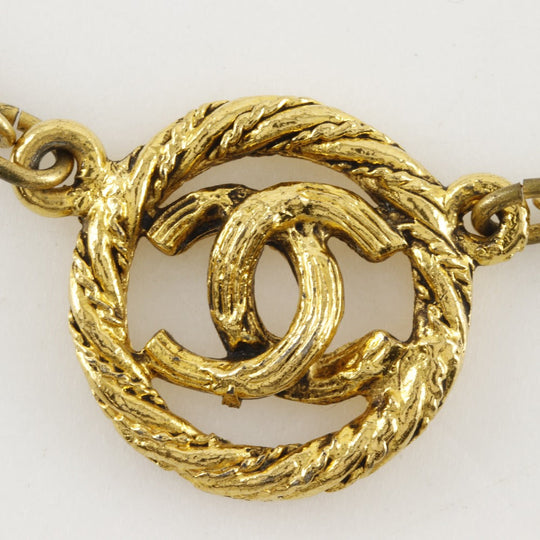 CHANEL Necklace Plated Gold gold vintage COCO Mark Women Used Authentic