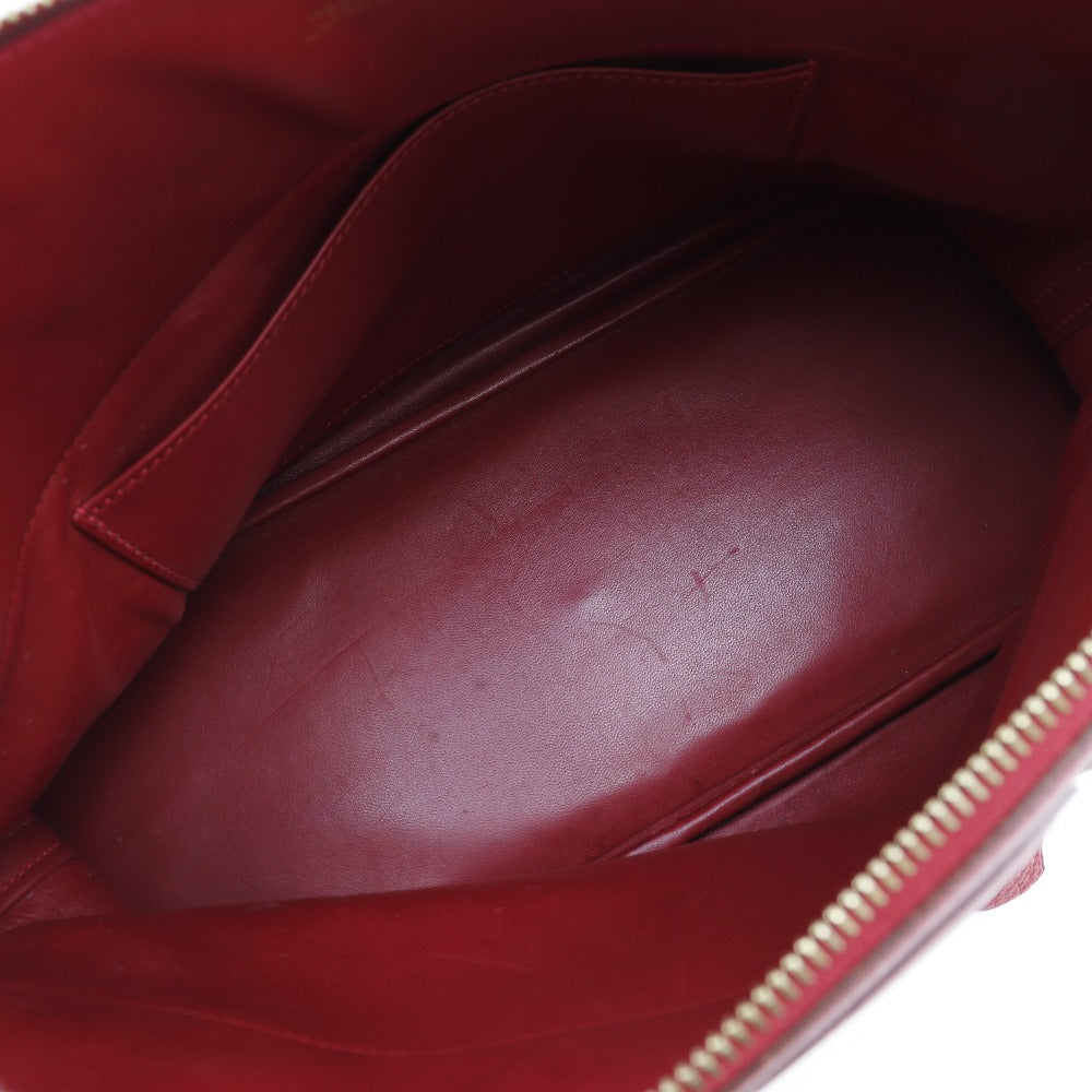 HERMES Handbag Taurillon Clemence Red/Gold Metal 2WAYShoulder Bored 35 Women Used Authentic