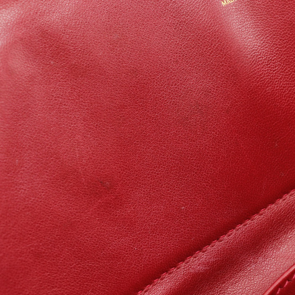 HERMES Handbag Taurillon Clemence Red/Gold Metal 2WAYShoulder Bored 35 Women Used Authentic