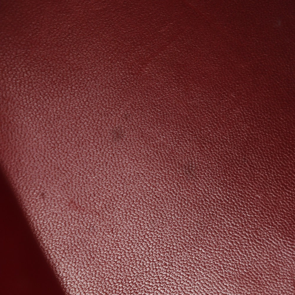 HERMES Handbag Taurillon Clemence Red/Gold Metal 2WAYShoulder Bored 35 Women Used Authentic