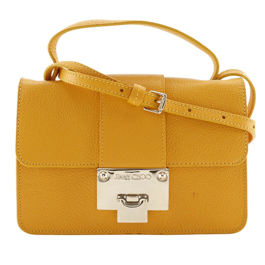JIMMY CHOO Handbag Calfskin yellow 2WAY Mini Shoulder Women Used Authentic